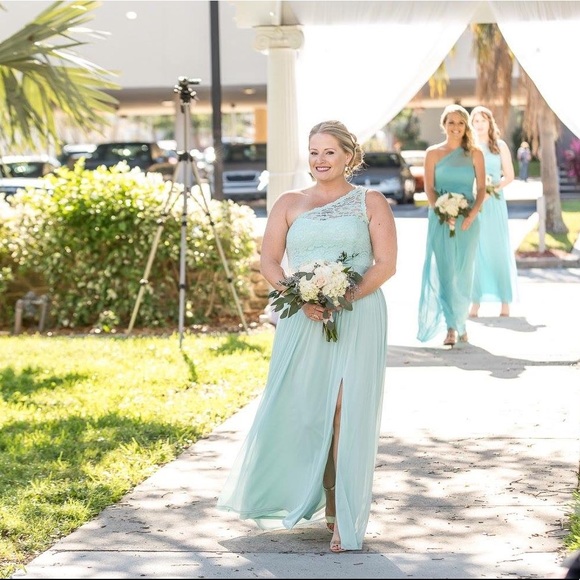 david's bridal mint bridesmaid dress